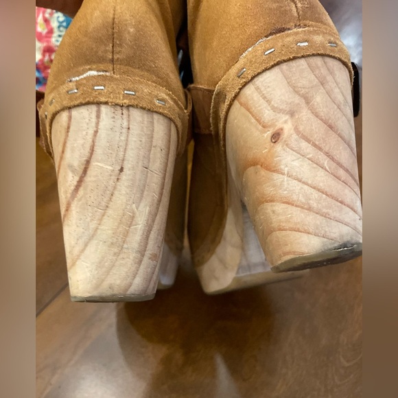 Free People Bungalow Clog Tan Leather Ankle Boots 9 - Picture 10 of 13